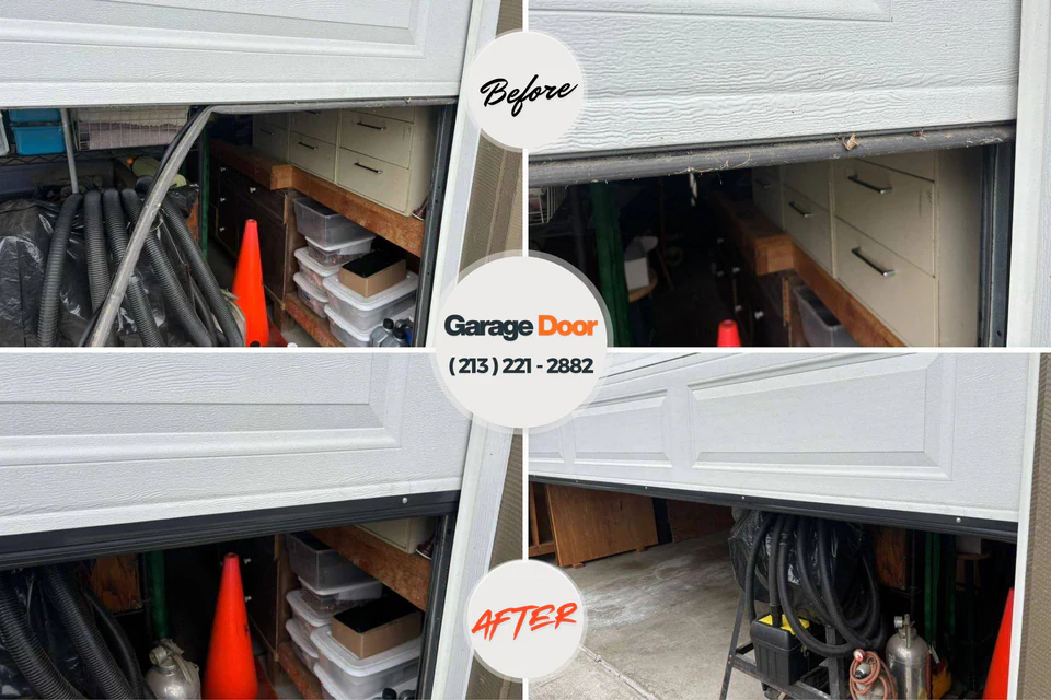 Before and after: garage door repair Maysville, KY
